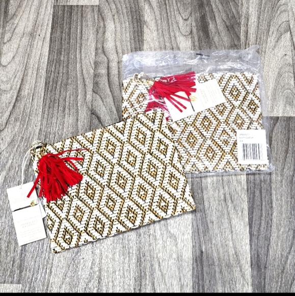 NWT Sustainable Quagga Green Label Sustainable Boho Woven Clutch - Picture 1 of 3